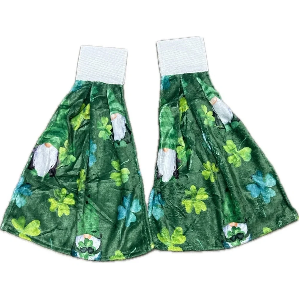 Green Shamrock Kitchen Towels